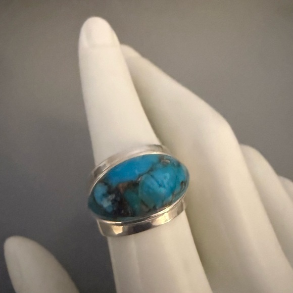 BBJ Turquoise Ring Sterling Silver 925 STUNNING 🔥 Size 6.75 Designer - Picture 2 of 5